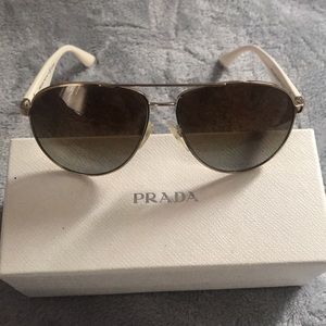 PRADA POLARIZED AVIATOR SUNGLASSES